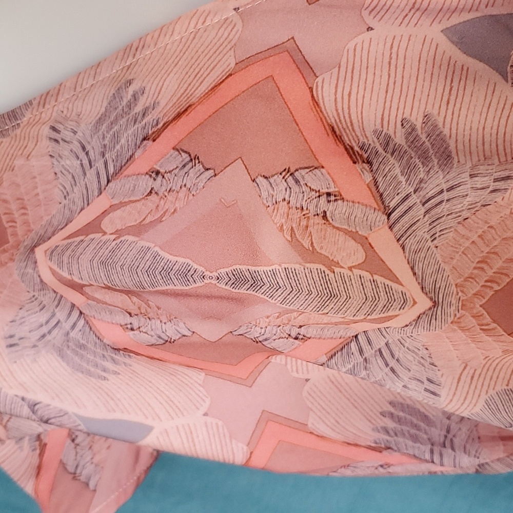 Nikita peach & coral silky breezy spring summer romper - Picture 3 of 14